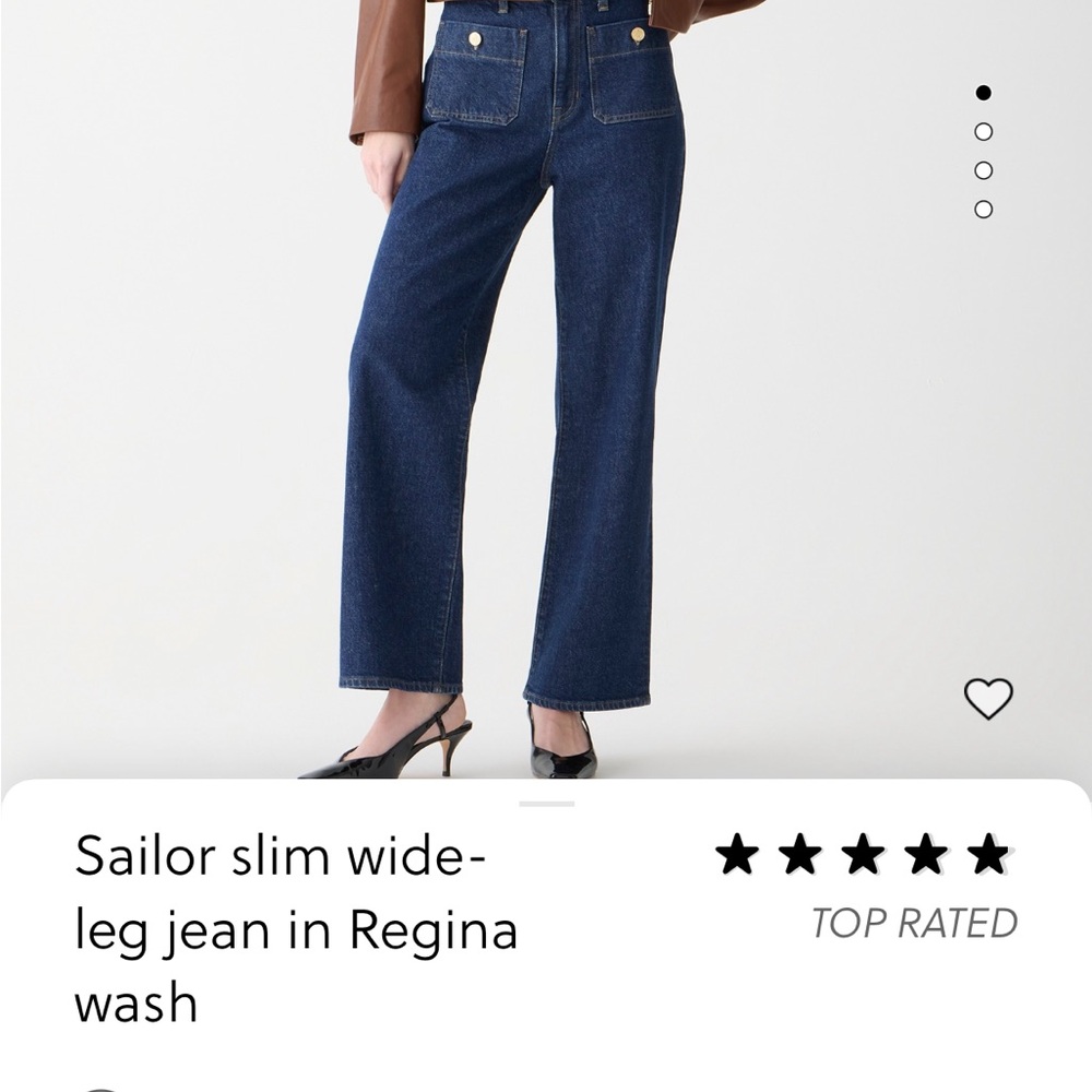 NWT J. Crew Sailor slim wide-leg jean in Regina wash